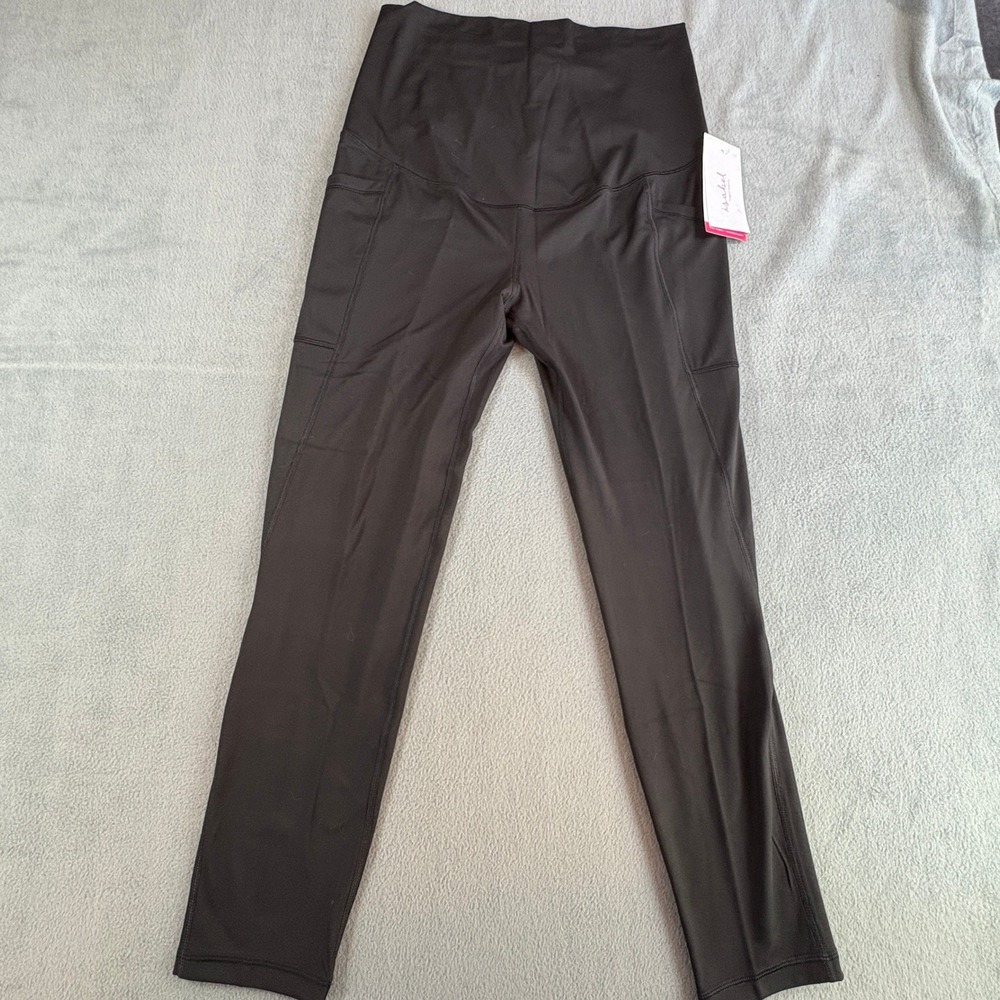 Isabel by Ingrid & Isabel Maternity Performance Full Panel Leggings Black M NWT
